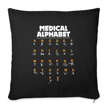 Medical Alphabet Nurse & Chemist - Sofa pillowcase 17,3'' x 17,3'' (45 x 45 cm) - black - Front