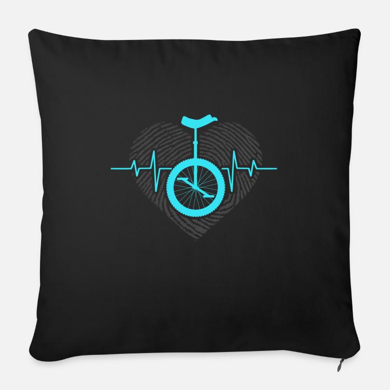 Einrad fahren Love Herz DNA - Sofakissenbezug 45 x 45 cm - Schwarz