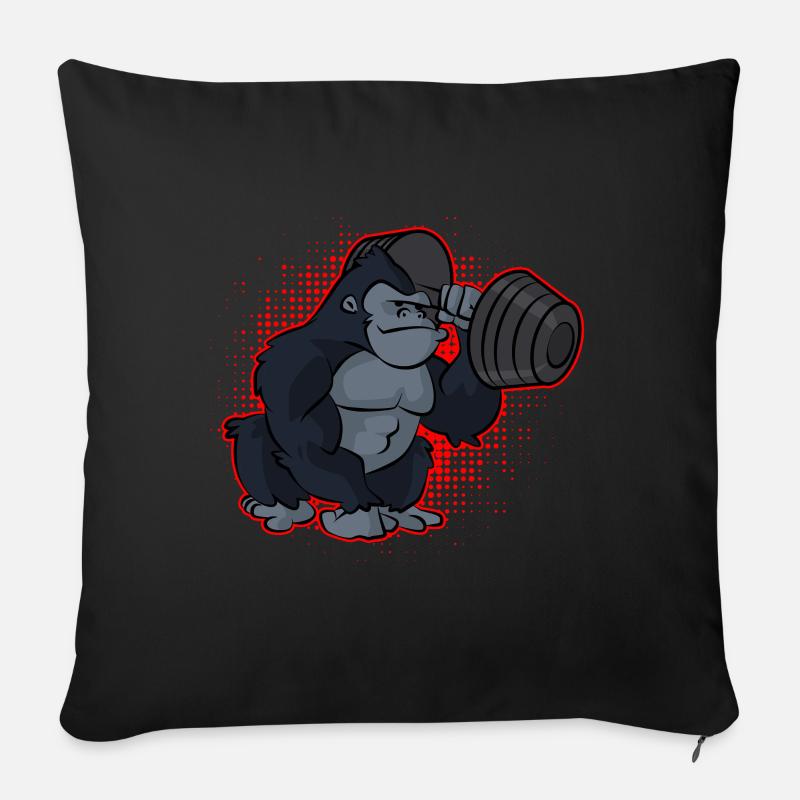 Gorilla Krafttraining - Sofakissenbezug 45 x 45 cm - Schwarz