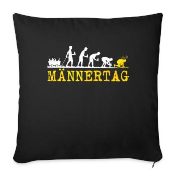 Journée de la bière Herrentag Evolution pour hommes - Housse de coussin décorative 45 x 45 cm - noir - Devant