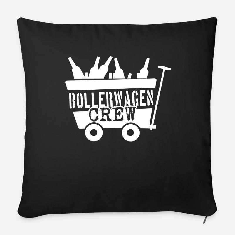 Männertag Bollerwagen Crew - Sofakissenbezug 45 x 45 cm - Schwarz