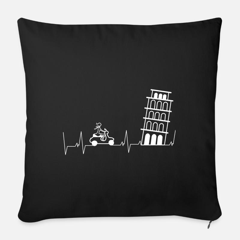 Schiefer Turm von Pisa - Sofakissenbezug 45 x 45 cm - Schwarz