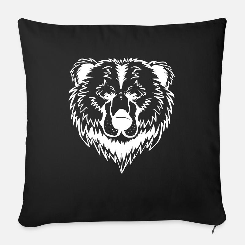 Braunbär Silhouette - Housse de coussin décorative 45 x 45 cm - noir