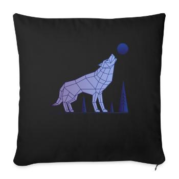 Wolf Alpha Abstract - Sofa pillowcase 17,3'' x 17,3'' (45 x 45 cm) - black - Front