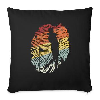 Golfer Golf Fingerabdruck Vintage - Sofakissenbezug 45 x 45 cm - Schwarz - Vorne