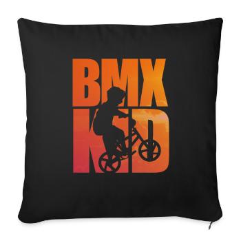 BMX kids boys bike - Sofa pillowcase 17,3'' x 17,3'' (45 x 45 cm) - black - Front