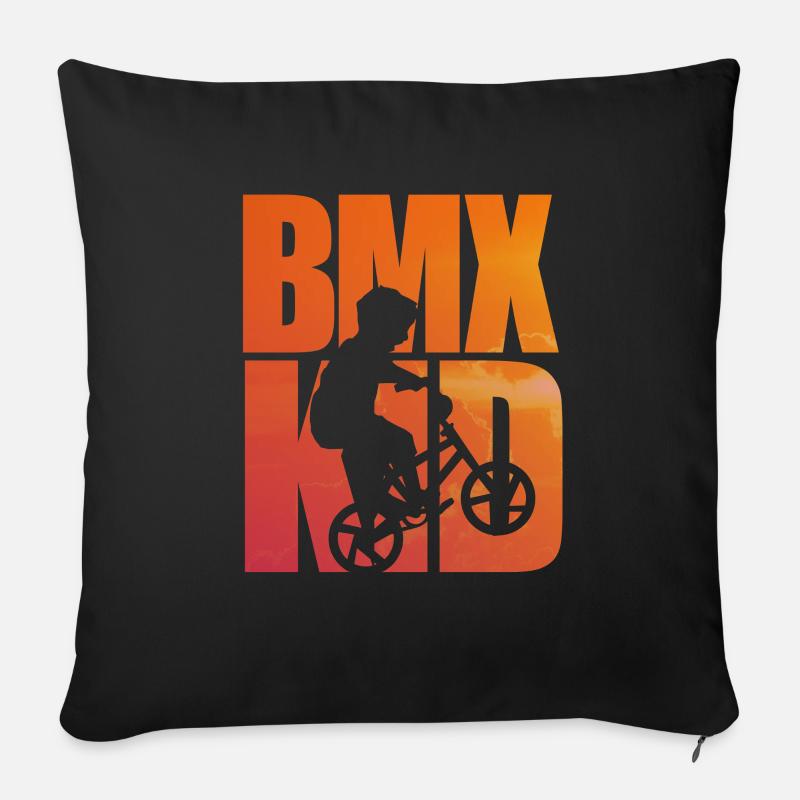 BMX Kinder Jungs Fahrrad - Sofakissenbezug 45 x 45 cm - Schwarz