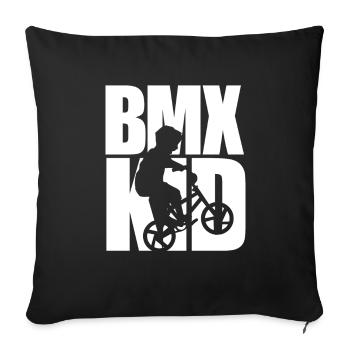 BMX Bicycle Kids - Housse de coussin décorative 45 x 45 cm - noir - Devant