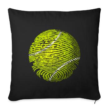 Tennis BALLE DE TENNIS FINGERPRINT - Housse de coussin décorative 45 x 45 cm - noir - Devant