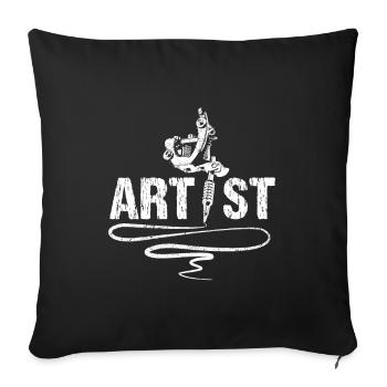 Tattoo Artist Italic Tattoo Machine - Sofa pillowcase 17,3'' x 17,3'' (45 x 45 cm) - black - Front