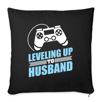 Gamer Engagement Leveling bis zum Ehemann - Sofakissenbezug 45 x 45 cm - Schwarz - Vorne