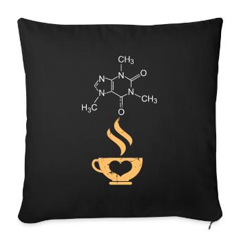 Caféine molécule café science nerd - Housse de coussin décorative 45 x 45 cm - noir - Devant