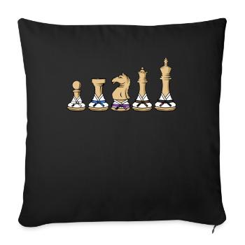 Jiu Jitsu figures d'échecs cadeau d'arts martiaux - Housse de coussin décorative 45 x 45 cm - noir - Devant