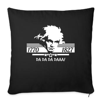 Ludwig van Beethoven - Sofa pillowcase 17,3'' x 17,3'' (45 x 45 cm) - black - Front