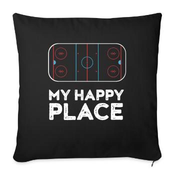Hockey Hallenhockey Eishockey Feldhockey Geschenk - Sofakissenbezug 45 x 45 cm - Schwarz - Vorne