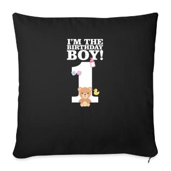 Sweet 1st Birthday Baby TShirt Gift - Sofa pillowcase 17,3'' x 17,3'' (45 x 45 cm) - black - Front