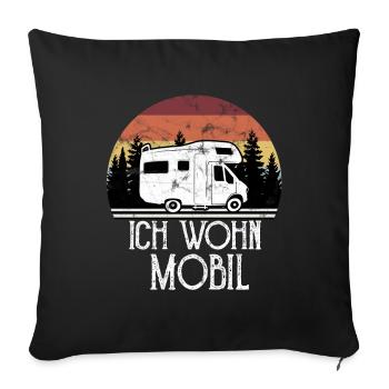 Camping car - Housse de coussin décorative 45 x 45 cm - noir - Devant