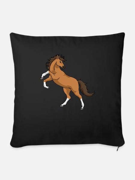 Pferd - Sofakissenbezug 45 x 45 cm - Schwarz