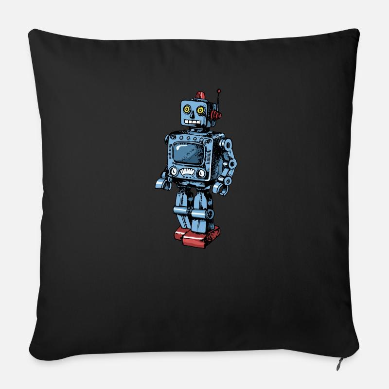 Roboter - Sofakissenbezug 45 x 45 cm - Schwarz