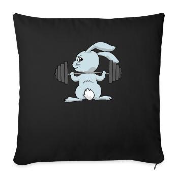 Hase Training - Sofakissenbezug 45 x 45 cm - Schwarz - Vorne