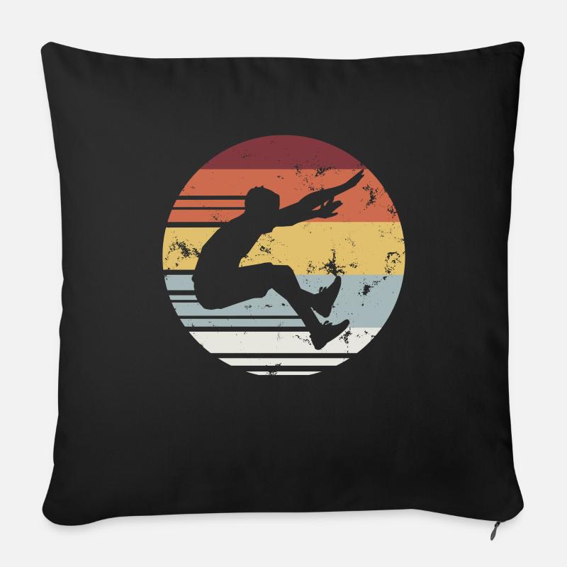 Weitsprung Leichtathletik Zehnkampf Sport - Sofakissenbezug 45 x 45 cm - Schwarz