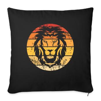 Lion Sauvage Afrique - Housse de coussin décorative 45 x 45 cm - noir - Devant