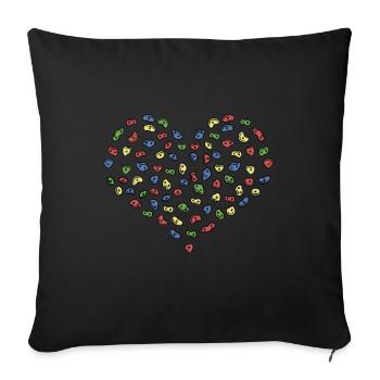 Cadeau d'escalade amoureuse d'escalade - Housse de coussin décorative 45 x 45 cm - noir - Devant