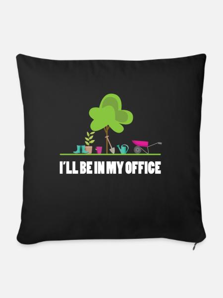 Garten Büro - Sofakissenbezug 45 x 45 cm - Schwarz