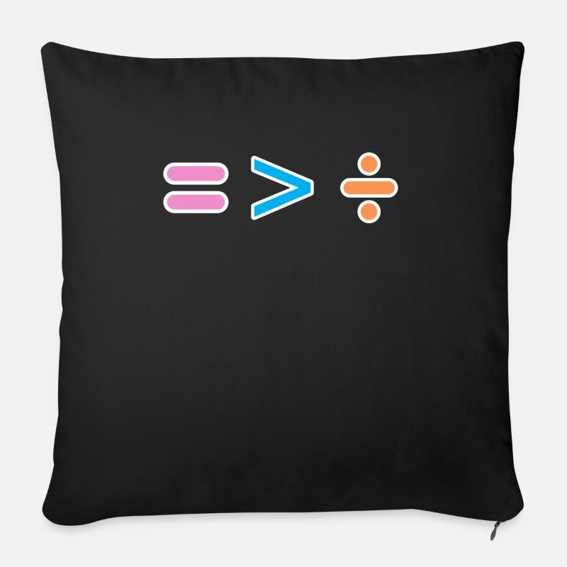 Égale est plus grand que divisé - Égalité - Housse de coussin décorative 45 x 45 cm - noir