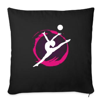 Turnen Gymnastik - Sofakissenbezug 45 x 45 cm - Schwarz - Vorne