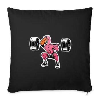 Fitness Flamingo Weightlifting Bodybuilder Muscle - Sofa pillowcase 17,3'' x 17,3'' (45 x 45 cm) - black - Front