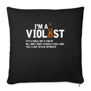 Je suis un violoniste - musicien sort violon - Housse de coussin décorative 45 x 45 cm - noir - Devant