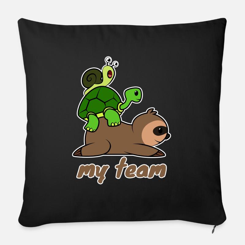 L’équipe Lentement - Housse de coussin décorative 45 x 45 cm - noir