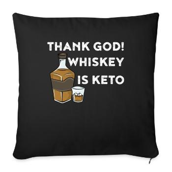 Keto Diet Funny Whiskey est un cadeau Keto - Housse de coussin décorative 45 x 45 cm - noir - Devant
