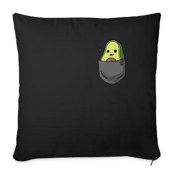 Avocado Funny avocado in breast pocket gift - Sofa pillowcase 17,3'' x 17,3'' (45 x 45 cm) - black - Front