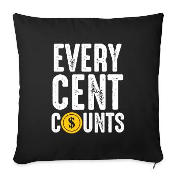 Collectionneurs Chaque centime compte les numismatiques - Housse de coussin décorative 45 x 45 cm - noir - Devant