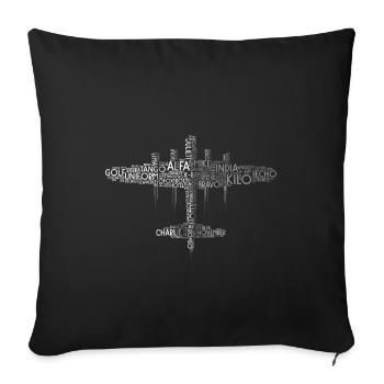 Nato Alphabet - Sofa pillowcase 17,3'' x 17,3'' (45 x 45 cm) - black - Front