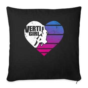 Vertigirl Climbing Coeur Escalade Bouldern - Housse de coussin décorative 45 x 45 cm - noir - Devant