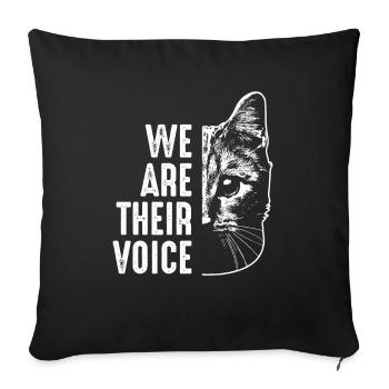 Langue des chats Protection des animaux contre l’expérimentation animale - Housse de coussin décorative 45 x 45 cm - noir - Devant