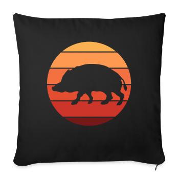 Sanglier - Housse de coussin décorative 45 x 45 cm - noir - Devant