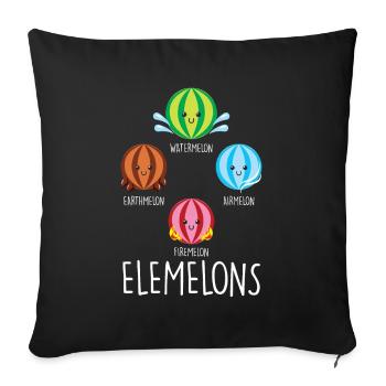 Élément pastèon Chimie Eau Terre Feu Air - Housse de coussin décorative 45 x 45 cm - noir - Devant