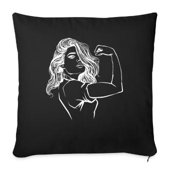 Strong woman - Sofa pillowcase 17,3'' x 17,3'' (45 x 45 cm) - black - Front