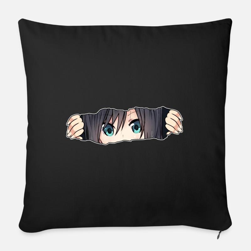 Anime Waifu - Sofakissenbezug 45 x 45 cm - Schwarz
