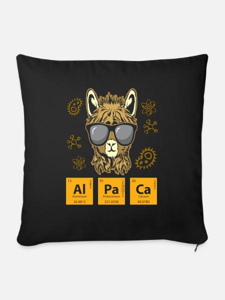 Alpaka Periodensystem Element Chemie Chemie - Sofakissenbezug 45 x 45 cm - Schwarz