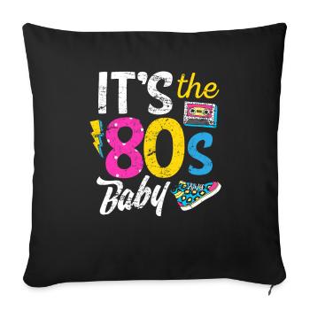 I Love The 80s Shirt Des années 80 Vêtements pour femmes et hommes - Housse de coussin décorative 45 x 45 cm - noir - Devant