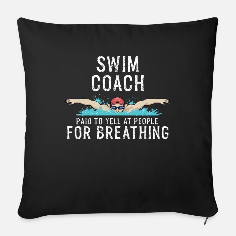 Swimming instructor swimming coach gift swimmer - Sofa pillowcase 17,3'' x 17,3'' (45 x 45 cm) - black