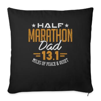 13.1 Chandail demi-marathon Dad Runner Cadeau - Housse de coussin décorative 45 x 45 cm - noir - Devant