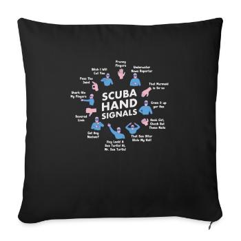 SIGNE D'ÉCHANGE DE MAIN Motif de passe-temps drôle - Housse de coussin décorative 45 x 45 cm - noir - Devant