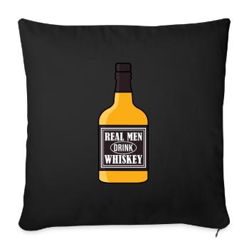 Real Men Drink Whiskey - Sofa pillowcase 17,3'' x 17,3'' (45 x 45 cm) - black - Front
