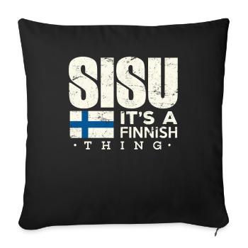 Finland Shirt Sisu It's A Finnish Thing Gift - Sofa pillowcase 17,3'' x 17,3'' (45 x 45 cm) - black - Front